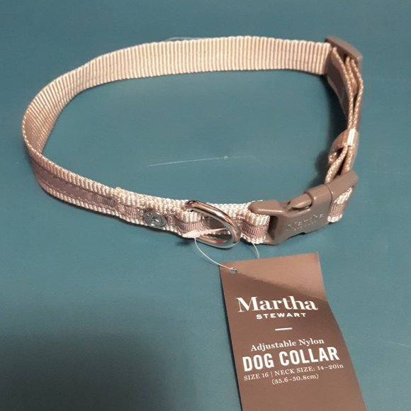 Martha Stewart Adjustable Nylon Dog Collar Size 16 Neck Size 14-20" gray - Picture 1 of 5